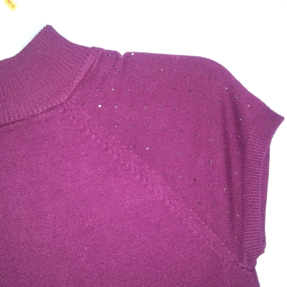 Sparkle Sweater Dress Wine Med - Picture 3 of 11